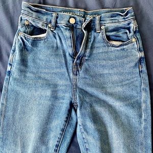 AE Distressed Mom Jeans